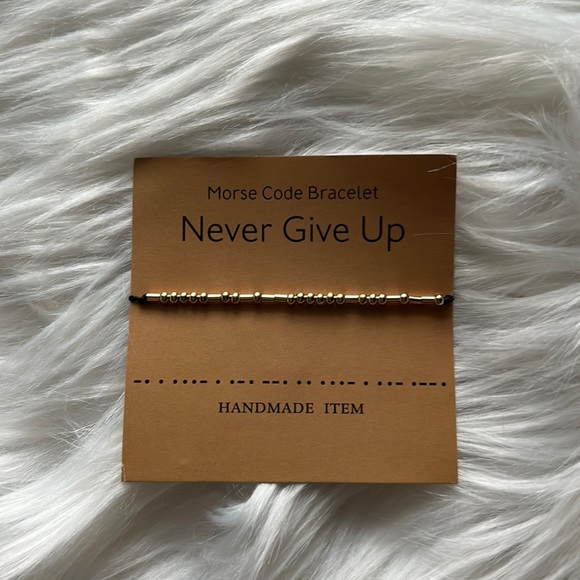 Morse code gold bracelet “Never give up”✨ - Picture 1 of 3